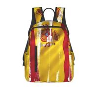 Tamiger Spanish Flag Print Unisex Lightweight Backpack Water-Resistant Travel Casual Bag Commuting Daypack