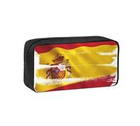 Tamiger Spanish Flag Print Unisex Spacious Pen Case Large-Capacity Stationery Organizer Pouch for Carry Daily