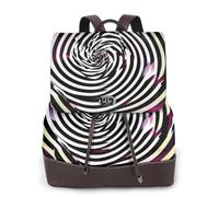 Tamiger Spiral Optical Illusion Gif Print Stylish Women'S Backpack Versatile Rucksack Daily Travel Bag Work Weekend Getaway