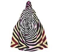 Tamiger Spiral Optical Illusion Gif Print Women Men 190cm Hooded Carnival Cape Cosplay Cloak Costume Themed Events Festival