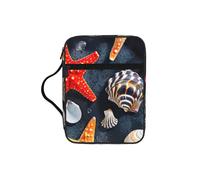 Tamiger Starfish and Seashell Pattern Print Bible Storage Bag Scripture Holder Religious Organizer Christian Gift Accessory