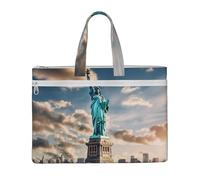 Tamiger Statue Of Liberty In Nyc Print Canvas Tote Document Office Shopping Commuting Business Trips Storage File Bag