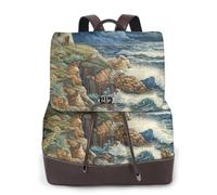 Tamiger The Seaside Lighthouse Print Stylish Women'S Backpack Versatile Rucksack Daily Travel Bag Work Weekend Getaway
