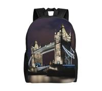 Tamiger Tower Bridge In London Print Double Shoulder Backpack Camping Bag | Lightweight Unisex Travel Rucksack Daily Use Work Business Trips Sports Suitable Both