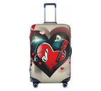 Tamiger Treble Love and Music Print Elastic Washable Baggage Protector Universal Suitcase Cover Travel Luggage Cover