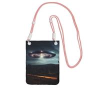 Tamiger UFO at night Print Mobile Pouch Slim Phone Crossbody Bag Fashion Travel Running Hiking Outdoor Use