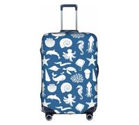 Tamiger Underwater Marine Life Print Universal Travel Suitcase Cover Luggage Protector Elastic Lightweight Reusable