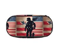 Tamiger Us Military Soldiers Patriotic Memorial Day Print Functionality Storage Pencil Bag School Students Boys Girls Everyday Use Practical