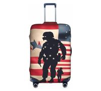 Tamiger US Military Soldiers Patriotic Memorial Day Print Universal Travel Suitcase Cover Luggage Protector Elastic Lightweight Reusable