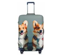 Tamiger Wearing Clothes Cute Corgi Dogs Print Elastic Washable Baggage Protector Universal Suitcase Cover Travel Luggage Cover