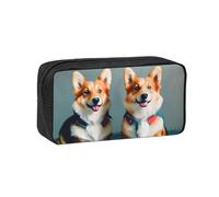 Tamiger Wearing Clothes Cute Corgi Dogs Print Unisex Spacious Pen Case Large-Capacity Stationery Organizer Pouch for Carry Daily