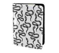Tamiger White and Black Snake Print 5.5in Passport Travel Document Wallet Unisex Gift for Vacations Business Trips