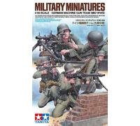 TAMIYA 35386 1:35 Figure Set German MG Troops (5) with WW2 Faithful Replica, Model Building, Plastic Kit, Crafts, Hobby, Gluing, Model Kit, Assembly, Unpainted, Molded Color