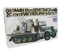 Tamiya 1/35 Military German 8T Semi Track Model Kit 20mm Flakvierling Sd.kfz 7/1