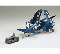 Tamiya 1/48 Aircraft - Vought F4U-1D Corsair With Moto Tug - 61085