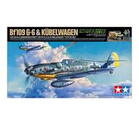 TAMIYA 25204 1:48 German BF109 G-6 & Bucket Trolley 82-Model, Plastic Kit for Assembly, Detailed Replica