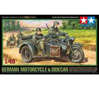 Tamiya 1/48 scale WW2 German KS600 motorcycle Bike & Sidecar model kit