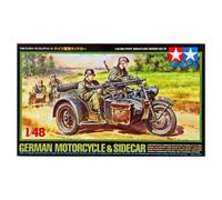 Tamiya 1:48 WWII German Motorcycle And Sidecar | World War II Assembly Model Kit