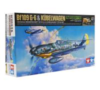 Tamiya 1:48 Bf-109G6 & Kubelwagen 82 2-in-1 Model Kit - Detailed Scale Aircraft & Vehicle