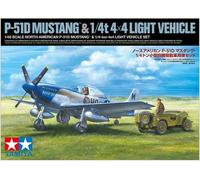 Tamiya 25205 North American P-51D Mustang & 1/4-ton 4x4. 1:48 Scale Model Set