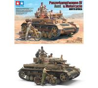 Tamiya 25208 - 1:35 German PzKpfw. IV Ausf.F with Motorcycle DAK - New