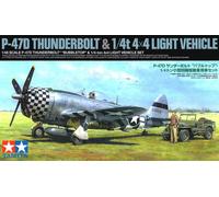 TAMIYA 25214 1:48 Republic P-47D Thunderbolt "Bubbletop" and 1/4 ton 4x4 Light V