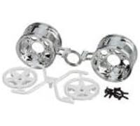 TAMIYA 300050673 5-Spoke Rims Model Building Accessories, 30 mm, 2 Pieces, Chrom