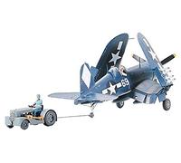 Tamiya 1/48 Aircraft - Vought F4U-1D Corsair With Moto Tug - 61085