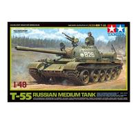 Tamiya Plastic Model Kit – Russian Medium Tank T-55 – 1:48 Scale – Green – 32598