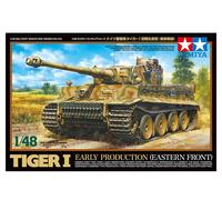 TAMIYA Panzer, 32603 1:48 SdKfz. 181 Tiger I Eastern Frü.Prod. Model Building, Plastic Kit, Crafts, Hobby, Gluing, Plastic Kit, Unpainted, Multicoloured, Small