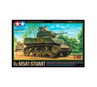 TAMIYA 32606 1:48 US M5A1 Stuart Light Tank (1) - Model Kit, Plastic Kit, Assembly Kit, Detailed Replica, Medium, Green