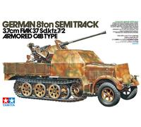 Tamiya 35144 1/35 Military Miniature Series No. 144 German Armor 8 Ton Half 1.5 inch (3.7 cm) Aircraft Gun Equipped with 37 Type Flaksauria Plastic Model (Military Vehicle)