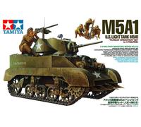 Tamiya 300035313 Model Tank WWII US M5A1 Light Panzer with Mortar 1:35, Grün