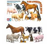 TAMIYA 35385 1:35 Diorama Set Pets Set 2 (8) - Model Building, Plastic Kit, Crafts, Hobby, Gluing, Plastic Kit, Unpainted, Geformte Farbe