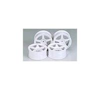 TAMIYA 53471 Medium-Narrow White 5-Spoke Wheels (Offset 0) (TA05/TA06/TB03/TA04)