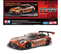 Tamiya 58750 1:10 RC Mercedes-AMG GT3 EVO TT-02 Remote Control Car, Vehicle, Model Building, Assembly, Hobby, RC Kit, Unpainted