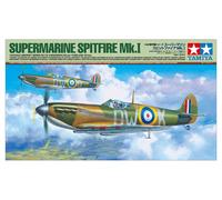Tamiya TAM61119 Fahrzeug 61119-1:48 British Supermarine Spitfire Mk.I, Model Building, Plastic Kit, Unvarnished