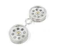 Tamiya 9335855 Chrome Painted Front Wheels x2 58695 Wild One Blockhead RC Hop Up