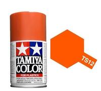 TAMIYA 85012-A00 TS-12 Orange Glossy 100 ml Spray Paint for Plastic Model Making, Craft Accessories, Spray Paint for Model Making, 100 ml (Pack of 1)