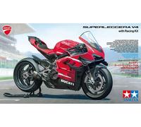 Tamiya 14143 1:12 Ducati Superleggera V4 with Racing Kit - Faithful Replica, Plastic Kit, Crafts, Model Kit, Assembly, Unpainted, Multicoloured, Motorcycle Kit