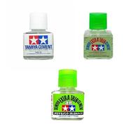 Tamiya Liquid Cement Thin & Extra Thin Adhesive for Plastic Hobby Kits 40ml (87003, 87038, 87182) - 3 Pack