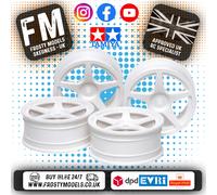 TAMIYA - RC 1/10 TOURING CAR WHEELS - 5 SPOKE (WHITE) (4PCS / 0-OFFSET) - 53471
