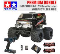 TAMIYA RC 58546 Lunch Box Black Edition 1:12 Premium Wheel Radio Bundle