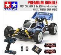 TAMIYA RC 58568 Neo Scorcher Buggy (TT-02b) 1:10 Premium Wheel Radio Bundle