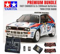 TAMIYA RC 58569 Lancia Delta Integrale XV-01 4WD 1:10 Premium Stick Radio Bundle