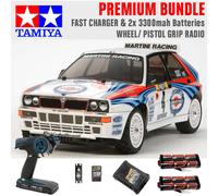 TAMIYA RC 58569 Lancia Delta Integrale XV-01 4WD 1:10 Premium Wheel Radio Bundle