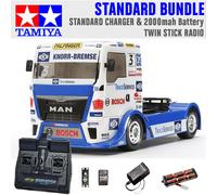 TAMIYA RC 58632 Team Hahn MAN Race Truck TT-01 1:10 Standard Stick Radio Bundle