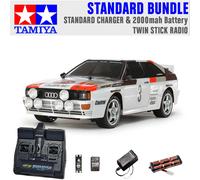 Tamiya RC 58667 Audi Quattro A2 Rally (TT-02) 1:10 Standard Stick Radio Bundle