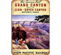 TammieLove 1932 Union Pacific Railroad to The Grand Canyon Zion Bryce New Metal Tin Sign 8X12 Inches