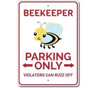 TammieLove Beekeeper Parking Only Tin Wall Sign Vintage Metal Sign 8x12 inches, TinSignEUa30140